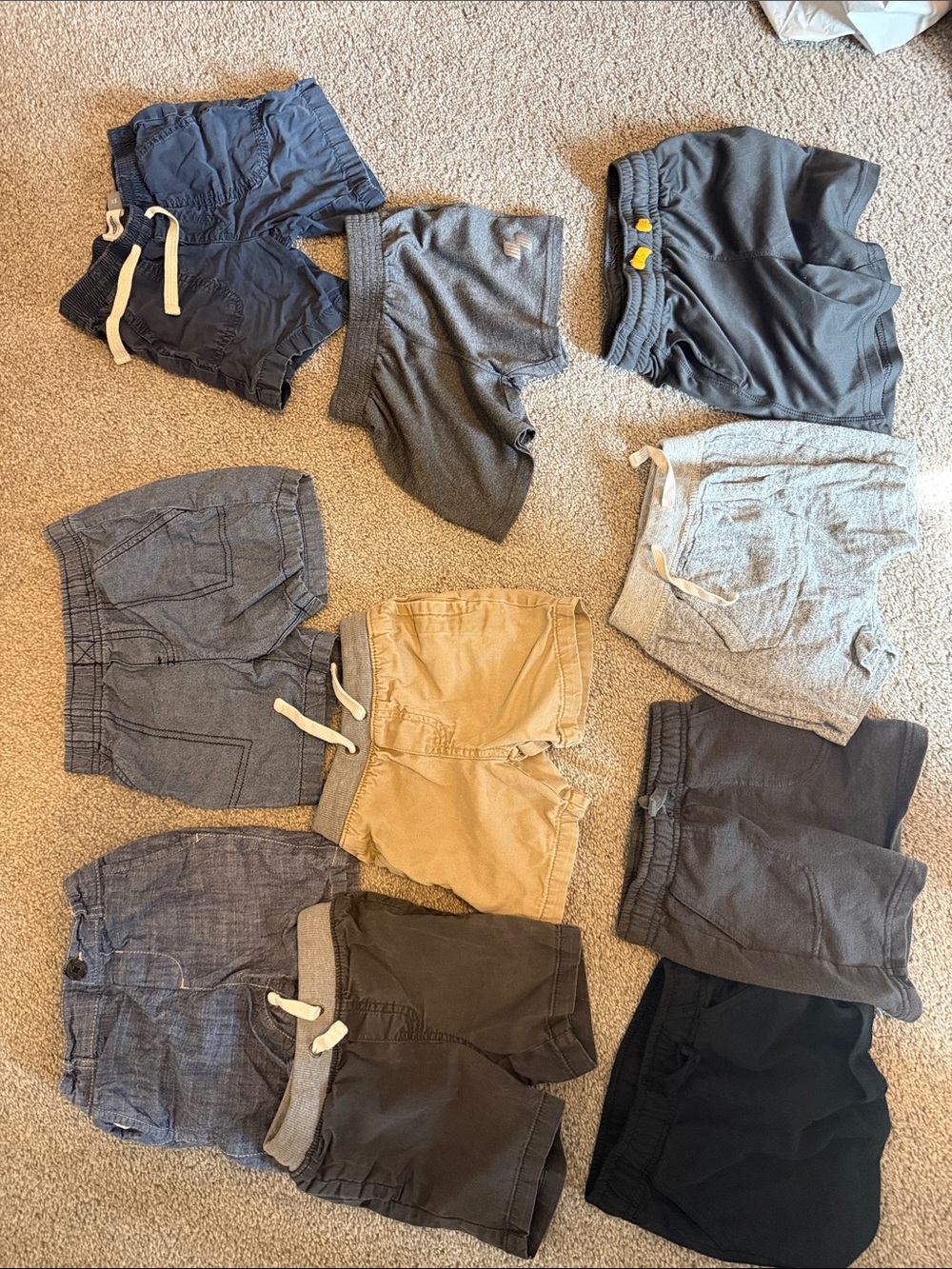 10 pairs kids 24mo/2t shorts